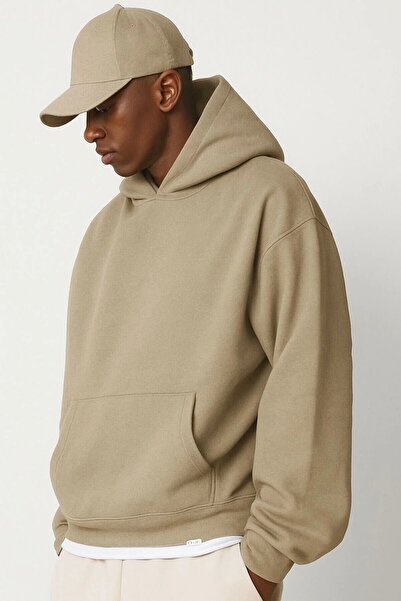 oneagılyazı سترة رياضية بقلنسوة للجنسين مصنوعة من القطن الممشط بثلاث خيوط