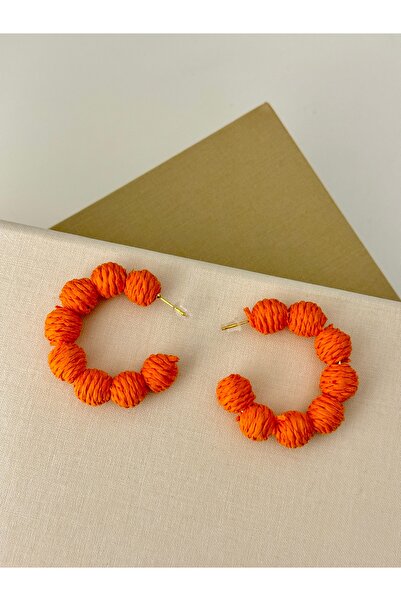 YOUES JEWELRY Handmade Raffia Knitted Flower Earrings Bohemian Earrings