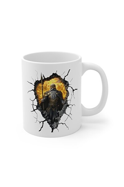 MRN Tasarım 3D Mug Odin Themed Special Design Porcelain Mug - Gift Mug Coffee Cup