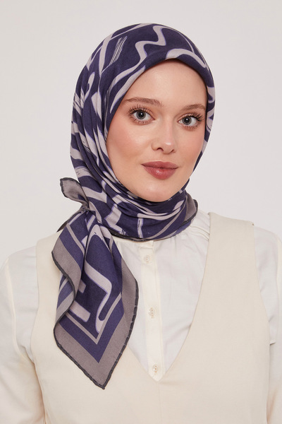 LuvenSara Women's Geometric Striped Pattern Viscose Floss Scarf