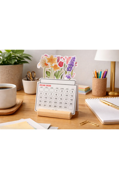 ATÖLYE MİLLA Çiçek buketi 2026 masa takvimi