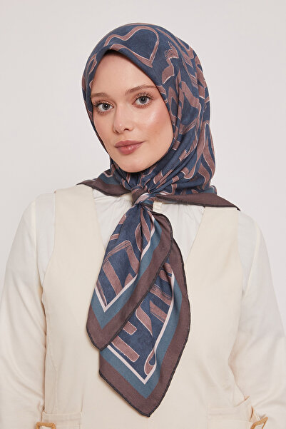 LuvenSara Women's Geometric Striped Pattern Viscose Floss Scarf