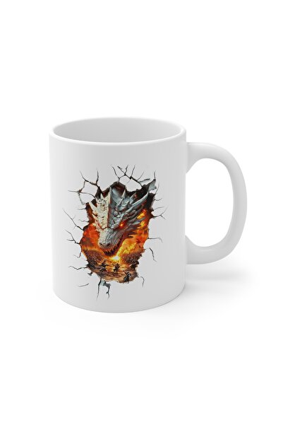 MRN Tasarım 3D Mug Cup Dragon Themed Special Design Porcelain Mug Cup - Gift Mug Cup Coffee Cup