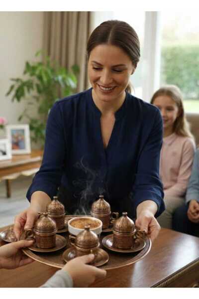 Tanrıkulu Bakırcılık Copper Coffee Cup Set of 6