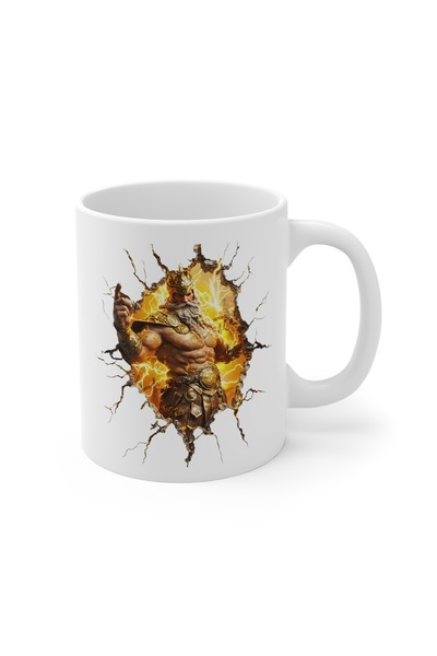 MRN Tasarım 3D Mug Cup Zeus Themed Special Design Porcelain Mug Cup - Gift Mug Cup Coffee Cup 2