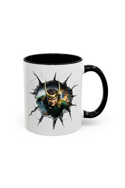 MRN Tasarım 3D Mug Loki Themed Special Design Porcelain Mug - Gift Mug Coffee Cup