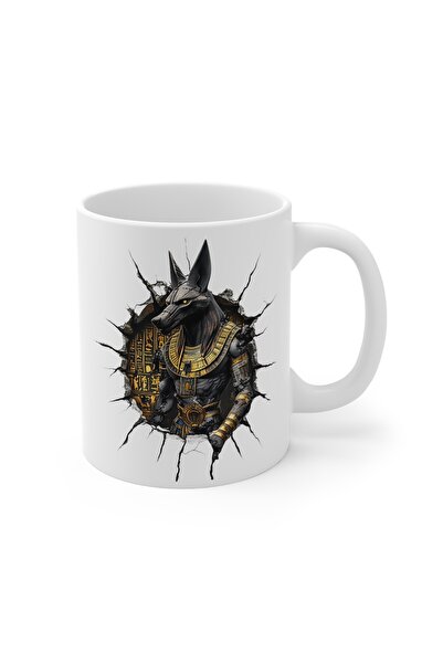 MRN Tasarım 3D Mug Anubis Themed Special Design Ceramic Mug - Gift Mug Coffee Cup 2