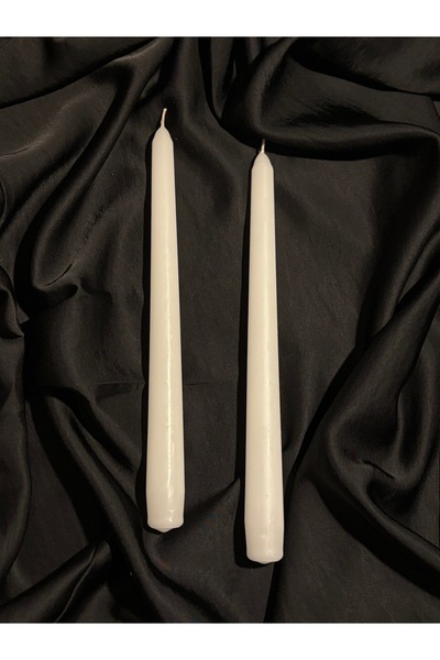 LUXAY HOME DEKORATİF 2 Lİ BEYAZ ŞAMDAN MUMU