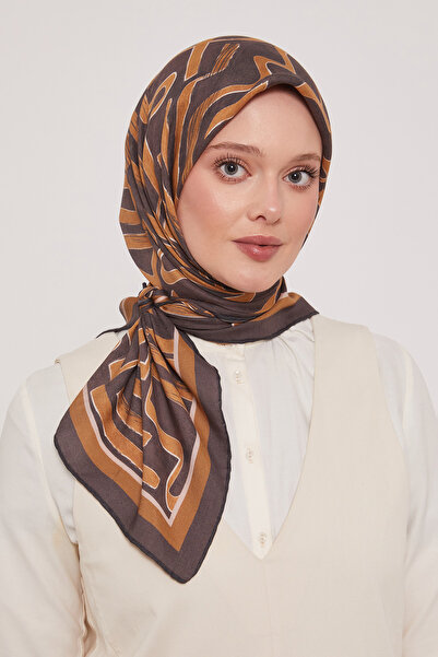 LuvenSara Γυναικείο κασκόλ από βισκόζη με γεωμετρικό ριγέ σχέδιο