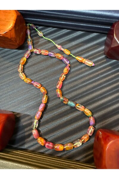 Anemore Collection سبحة من حجر العقيق الأحمر المسحوق موديل جديد