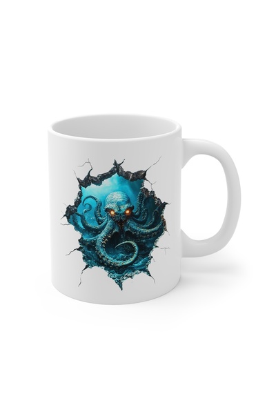MRN Tasarım 3D Mug Cup Kraken Themed Special Design Ceramic Mug Cup - Gift Mug Cup Coffee Cup
