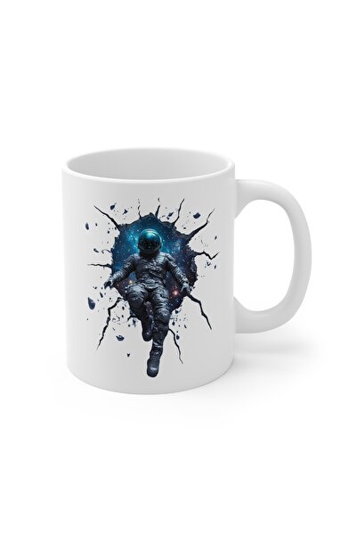 MRN Tasarım 3D Mug Cup Astronaut Themed Special Design Porcelain Mug Cup - Gift Mug Cup Coffee Cup