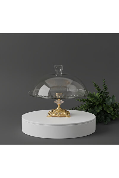 ÇNR Home Collection CAM KAPAKLI DÖKÜM AYAKLI PASTA,KEK SATANDI & FANUS