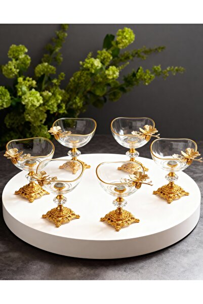 ÇNR Home Collection 6 قطع من أوعية الطهي المصبوبة على شكل فراشة مع أرجل