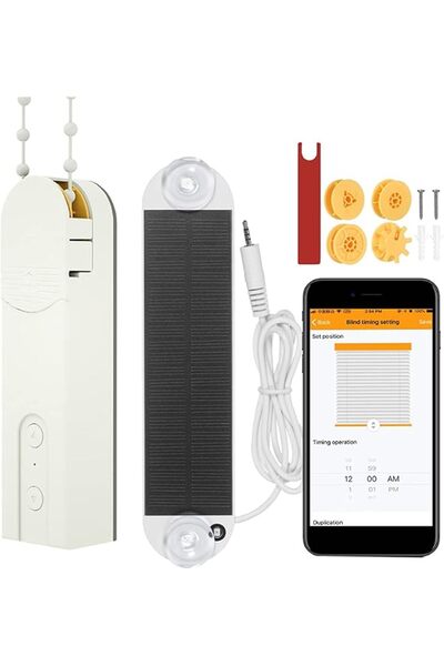 The Bros Solar Powered Electric Roller Blinds Drive Motor, Smart App BT Control Electric Curtain Motor