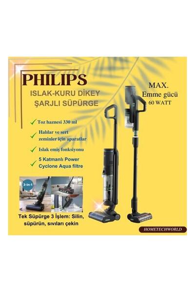 Philips Islak & Kuru Temizlik Kablosuz Dikey Süpürge
