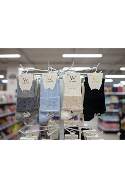 By Jawalli Püsküllü Kadın Çorabı 4 adet (%80 pamuk)