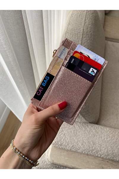 ÇANTA Cat Bag Powder Pink Glitter Card Holder Wallet