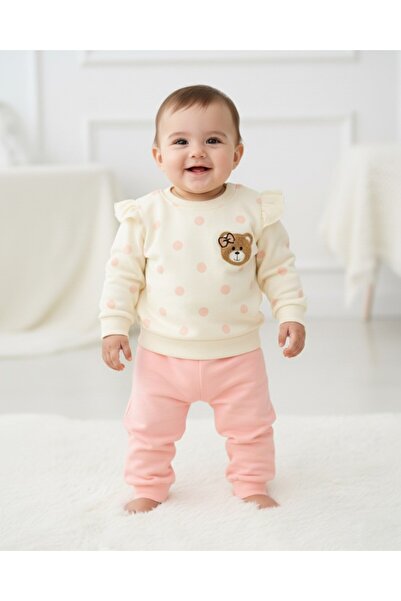 voyyo kids baby طقم علوي رقيق مطرز على شكل دمية دب منقطة للفتيات الصغيرات M م...