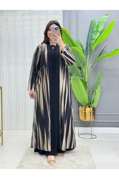 Modam Bella BÜYÜK BEDEN İKİLİ DANTELLİ ELBİSE