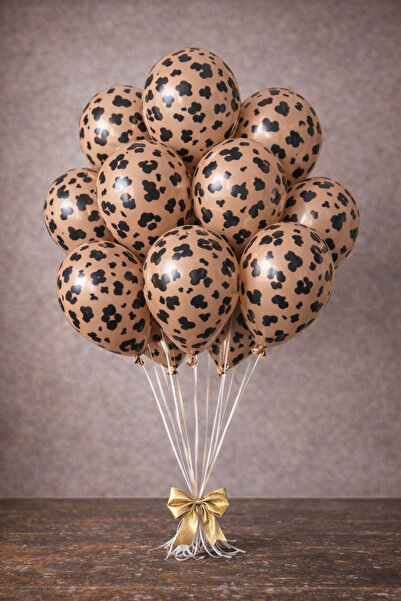 eğlencemarketi Safari İnek Desenli Baskılı Balon 5 Adet