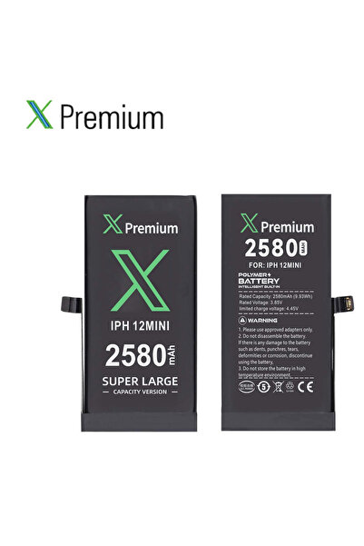 X PREMİUM iPhone 12 Mini Batarya Xpremium Pil Süper Yüksek Kapasiteli Güçlendirilmiş 2580 mAh
