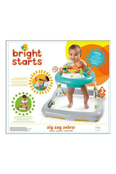 Bright Starts مشاية أطفال بنمط حمار وحشي متعرج