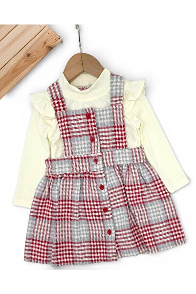 VOY KİDS Rochie salopetă cu model în carouri pentru fetiță, 2-3-4-5-6 ani, se...