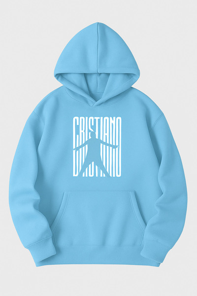 CLASSY.MODA Unisex supradimensionat cu glugă Negru Minimal Silhouette cu impr...