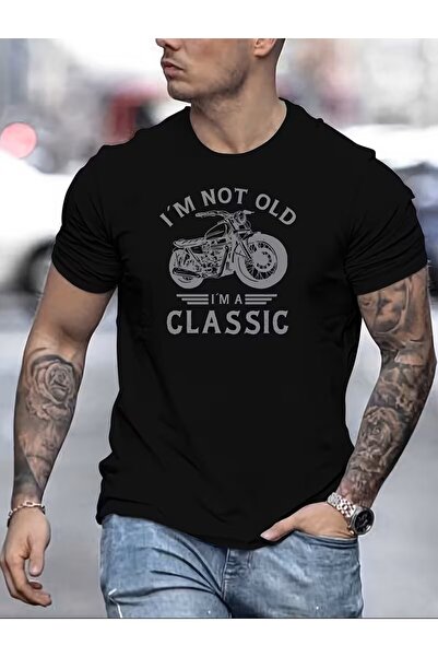 LELVANİ Motorcycle Patterned Bold with the Slogan'I'M Classic' - T-Shirt for ...