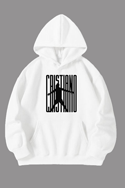 CLASSY.MODA Unisex oversized με κουκούλα Μαύρο Minimal Silhouette με τύπωμα Α...