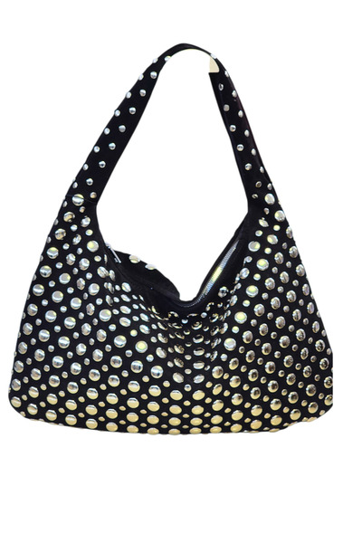 OUEEN ELİZABETH Large Size''Trok'' Casual Model with Staple Detail Nubuck Women's Shoulder Bag