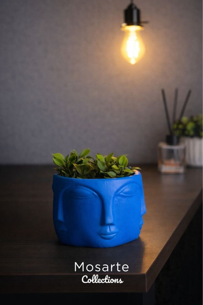 Mosarte تمثال/منحوتة وجه بوذا بتصميم تجريدي بسيط – قطعة ديكور عصرية 1 قطعة (ح...