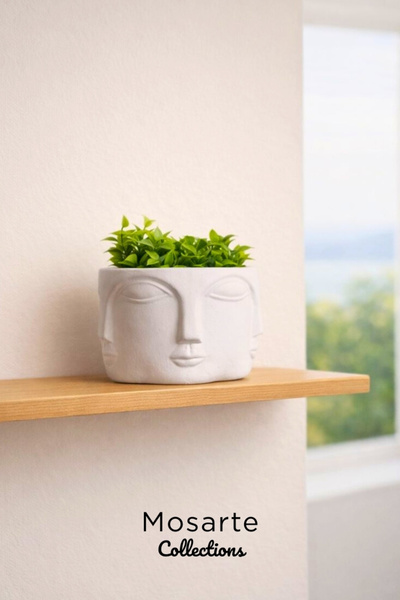 Mosarte تمثال/منحوتة وجه بوذا بتصميم تجريدي بسيط – قطعة ديكور عصرية 1 قطعة (ح...