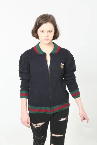 nedo7 Full Zip Knit Cardigan - Navy Blue