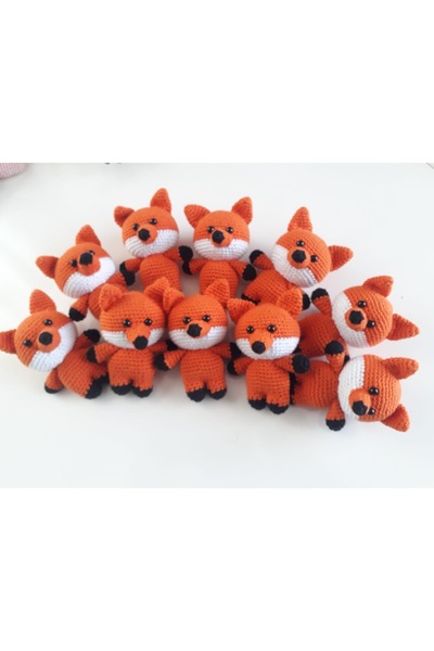 Handmade FATOSUN BEBEKLERİEl Örgüsü Amigurumi Tilki Anahtarlık- Çanta Aksesuarı ve Hediyelik 11 cm-1 adet