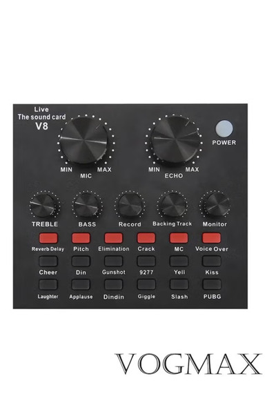 VOGMAX V8 Sound Card Live Sound Card, Voice changer device for PS4/Phone/iPad/Computer,Sound Card