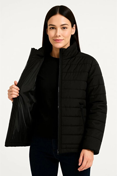 nedo7 Bomber Mont Jacket – Water Repellent Fabric, Quilted Lining, Zipper Closure, Winter Season - Black
