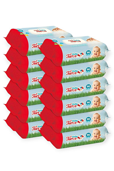 BABY TURCO DOĞADAN 12'Li Paket Alkolsüz Hassas Islak Havlu 12×90 (1080 Yaprak)