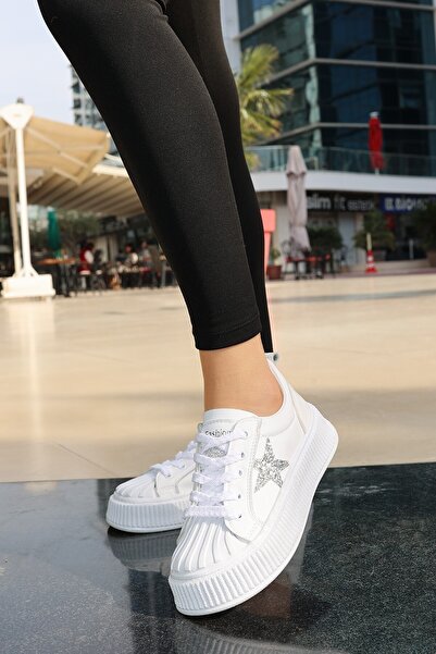 Kanonik Education Piata White Leather Lace-Up Sneakers