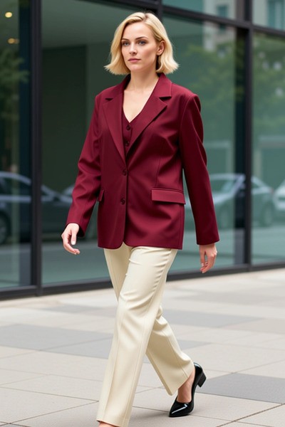 BENERLY Women's Jacket Collar Standard Sleeve Plain Woven Oversized Mold Func...