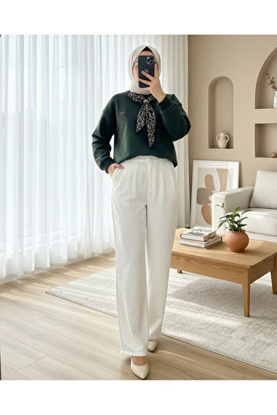 Modamorfo Scarf with Leopard Emblem 3 Thread Sweat - Khaki