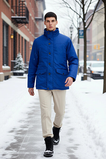 BENERLY Men's Hooded Long Sleeve Straight Fit Parka Functional Durable Qualit...