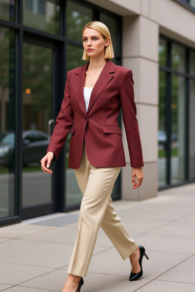 BENERLY Women's Woven Bodycon Jacket Collar Long Sleeve Functional Durable Qu...