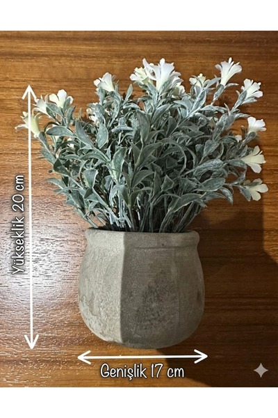 1 Piece Artificial Flower White Flower-inspired Mini Table Top Potted Decorative Set