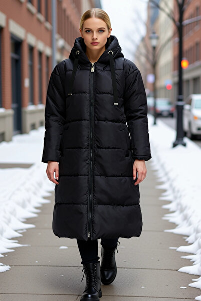 BENERLY Women's Hooded Low Sleeve Long Thick Coat Functional Durable Quality ...