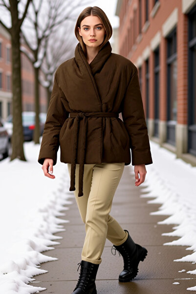 BENERLY Women Shawl Collar Midi Length Plain Pattern Standard Sleeve Coat Fun...