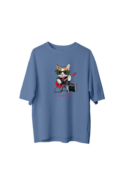 CANDLEMASTORE Rockstar Cat - Oversized T-Shirt
