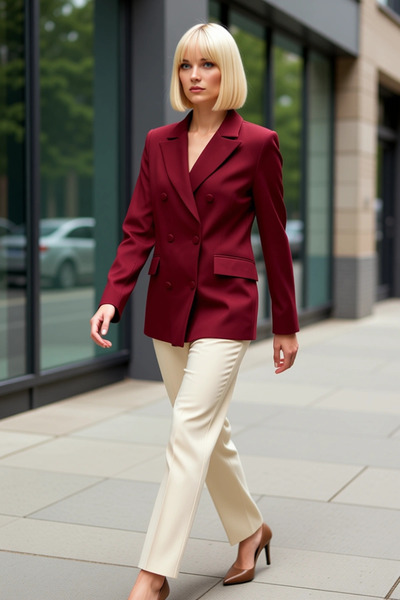 BENERLY Women's Regular Jacket Collar Long Sleeve Standard Fit Woven Blazer C...