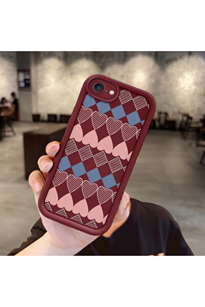 ucuc حافظة عتيقة من السيليكون باللون العنابي متوافقة مع هاتف iPhone 7/8/SE 20...